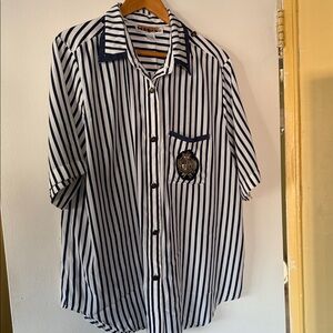 Jordan Navy and White Striped Men's Shirt